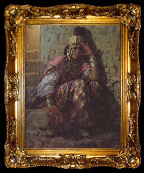 framed  Etienne Dinet Une Ouled Nail (mk32), ta009-2